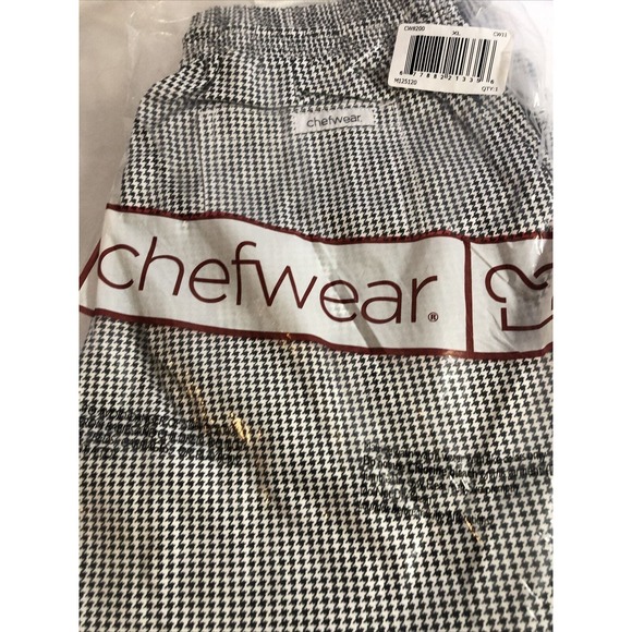 UA CHEF™ Houndstooth White Men's 6-Pocket Utility Printed Chef Pants Size XL - Picture 3 of 4